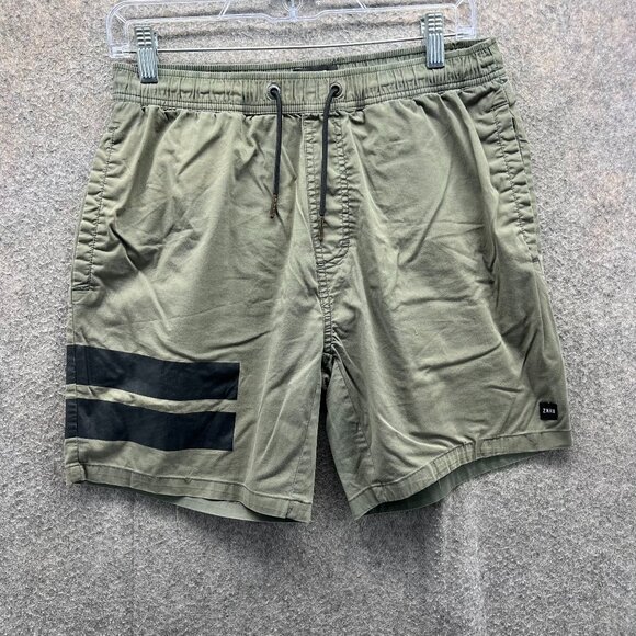 Zanerobe Shorts Mens 32 Green Olive Drawstring Athletic Canvas Drawstring - Picture 1 of 9